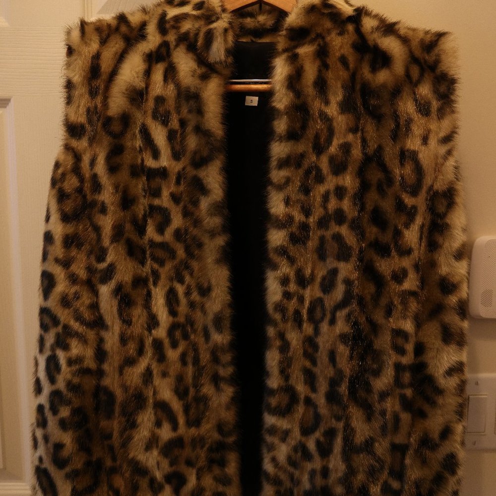 Cheetah Print Faux Fur Vest